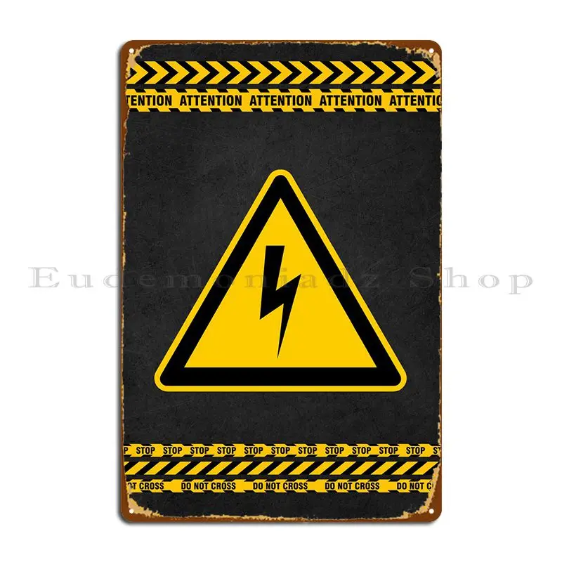 High Voltage Sign Metal Plaque Poster Retro Classic Pub Printed Wall Mural Tin Sign Poster