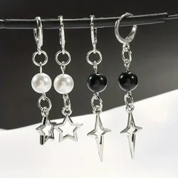 1 Pair Cute Pentagram Faux Pearl Design Y2K Fashion Drop Earrings For Teen Girls, Fashion Jewelry