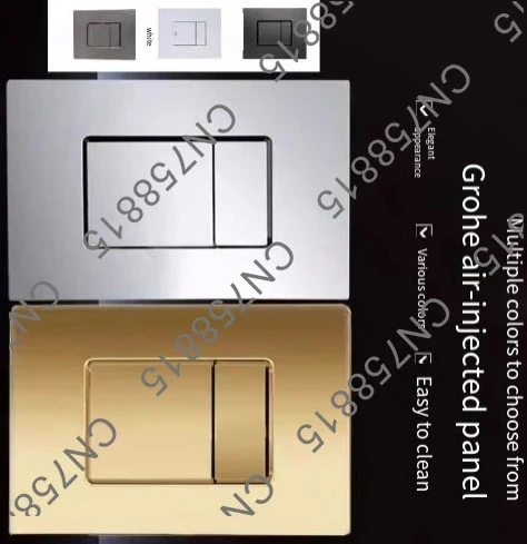 

wall-mounted ABS plastic double flush panel push button，Mirror black paint 38732 skateboard panel, electroplating treatment