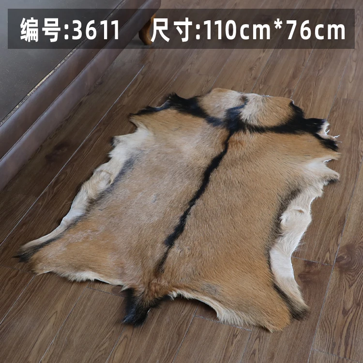 Unique Natural black color Goat leather Rug Wool Leather Chair Cushion Carpet for living room cat mattress dog beds real fur