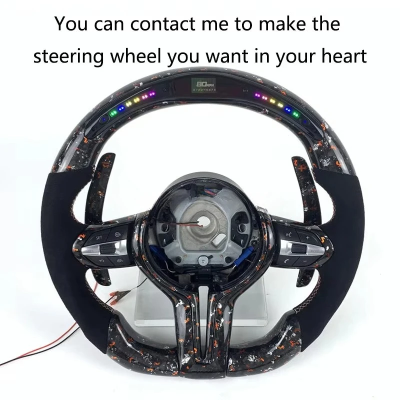 Customized F01 F06 F10 F11 F15 F20 F21 F22 F30 F31 F32 F36 F80 F82 F83 F87 LED Display Carbon Fiber Steering Wheel for