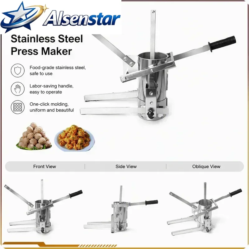 Commercial Extrusion Meat Ball Forming Machine for Raw Boiled Croquettes Hand Pressed Water Boiled Ball Maker for Home