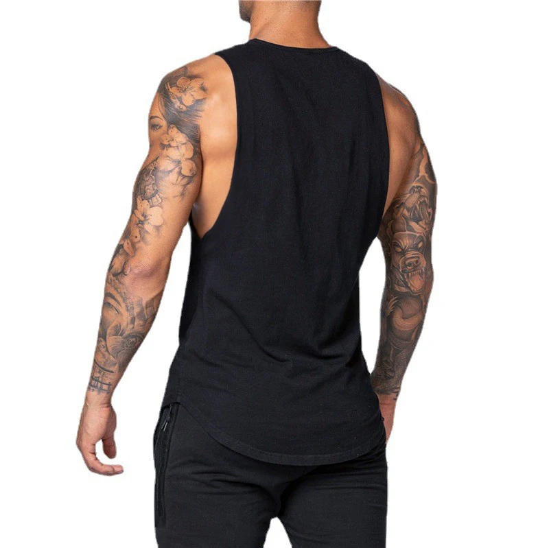 Palestra Fitness Bodybuilding Canotte da corsa Canotte estive in cotone senza maniche T-shirt sportive Canottiere muscolari da allenamento da uomo fresche e traspiranti