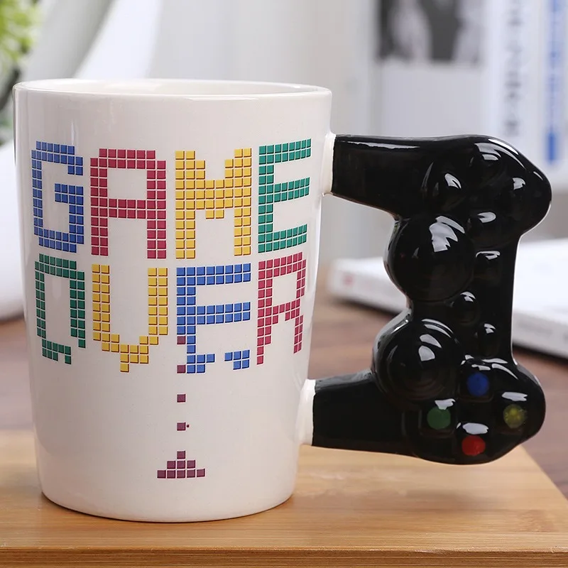 Creative Game Console Joystick Ceramic Cup Painted Ceramic Mug 3D Joystick Water Cup Coffee Cup