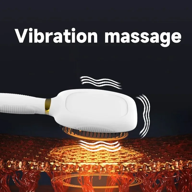 Electric Anti static Hair Comb Vibration Red Light EMS Microcurrent Scalp Massage Daily Hair Care Growth Tool