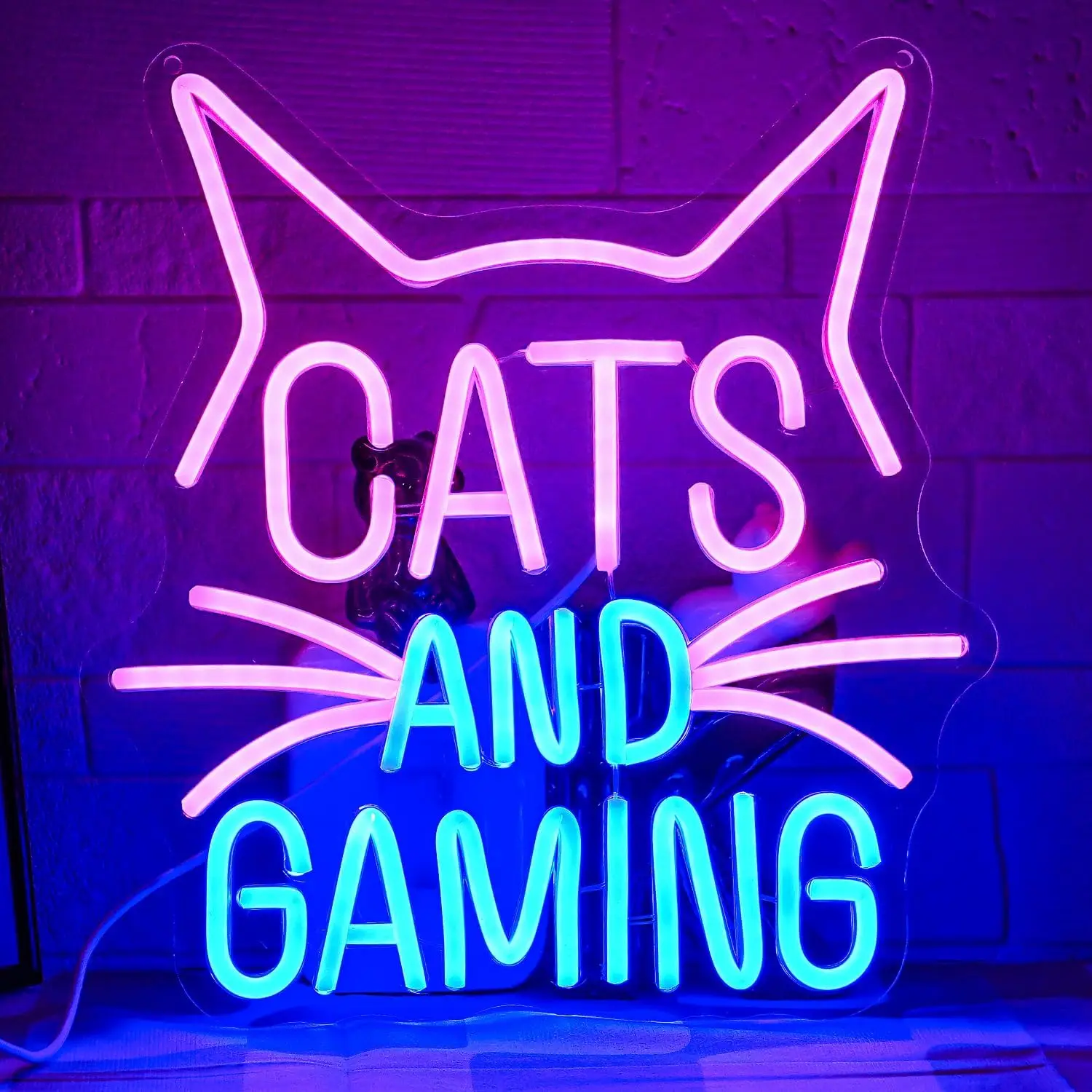 

Неоновая вывеска «Cats Gaming» — светодиодный неоновый светильник для геймеров с питанием от USB, для игровой комнаты, декора стен, с мягким свечением, подарок на день рождения для подростков