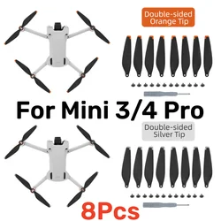 8Pcs Propeller For DJI Mini 3/4 Pro Flying Again with Replacement Prop Blades Raised Drone Landing Pad Protect Accessories Set