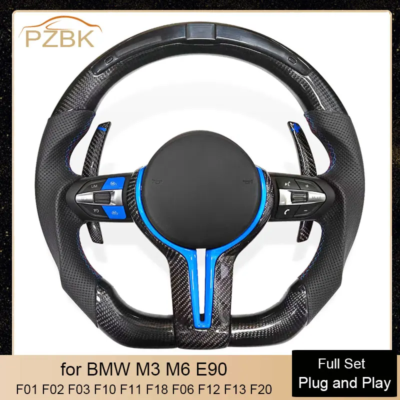 Upgrade LED Carbon Car Steering Wheel for BMW F10 F11 F15 F20 F30 M3 M5 F80 X5 F95 E87 E70 E90 X6M F86 640i 320i 328i 335i 325i