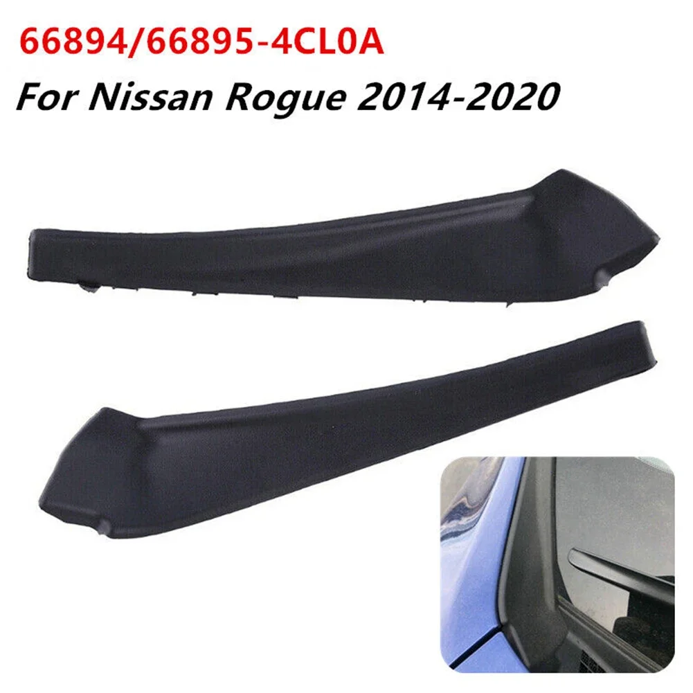 

2PCS Automotive Windshield Wiper Cowl Extension Trim 66895-4CL0A 66894-4BA1A For Nissan For Rogue 2014-2020 Black Accessories