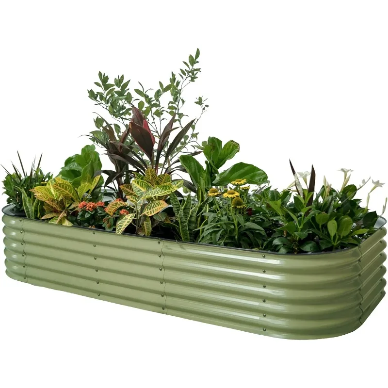 

Raised Garden Bed Kit, 17" Tall 10 in 1 Modular Metal Raised Garden Beds Kit, Metal Planter Box for Vegetables, Flowers, Herbs