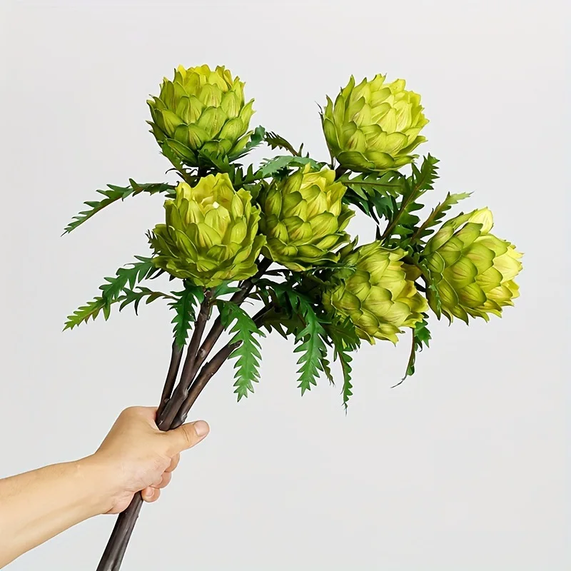 

1/3Pcs Artificial Flowers Green Fake Artichokes Stems Faux Artichokes Branches for Christmas Wedding Table Kitchen Home Decor