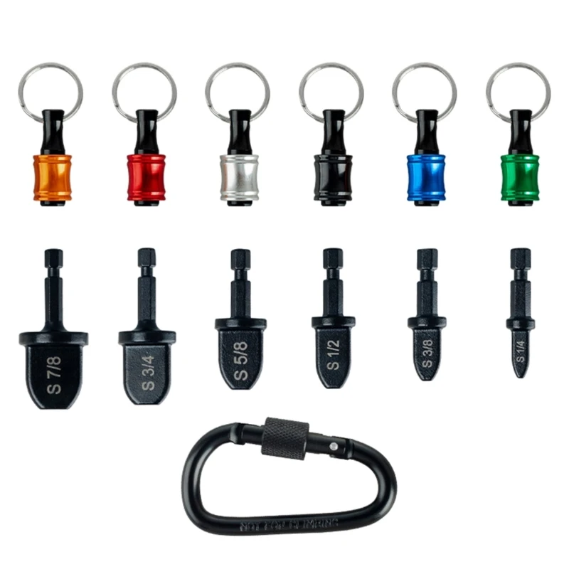 HVAC Swaging Tool Set, 5/6Pcs Pipe Expander Bits with Shank and Keychain Bit Holders for Air Conditioner Repair