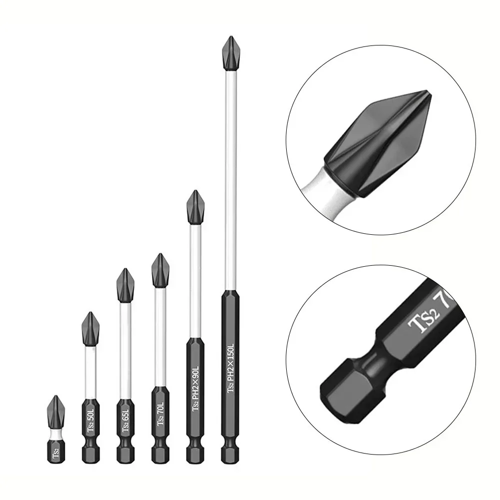 1 buah obeng listrik kepala Batch magnetik obeng silang PH2 25-150mm Rumah Tangga DIY alat tangan aksesoris perlengkapan