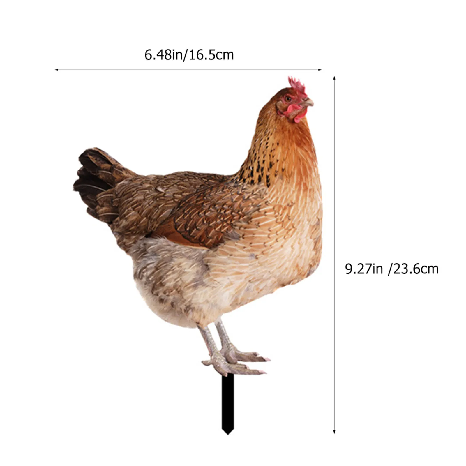 1Set Simulation Chicken Stake Garden Yard Sign Acrylic Lawn Ornament Outdoor Garden Accessory Decorative Hen Stake view 6