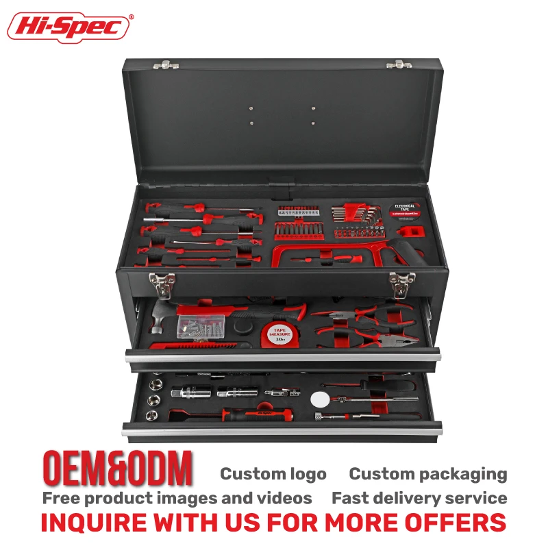 Hi-Spec 166pcs Home & Auto  Steel Tool Sets Car Herramientas Tools Set Box Mechanic for Auto Repair OEM ODM