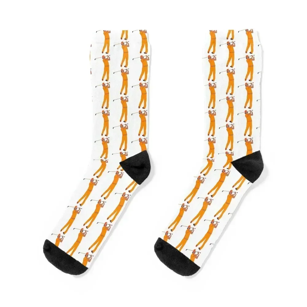 

Rickie Fowler Signature Orange Socks winter thermal moving stockings summer kids Mens Socks Women's