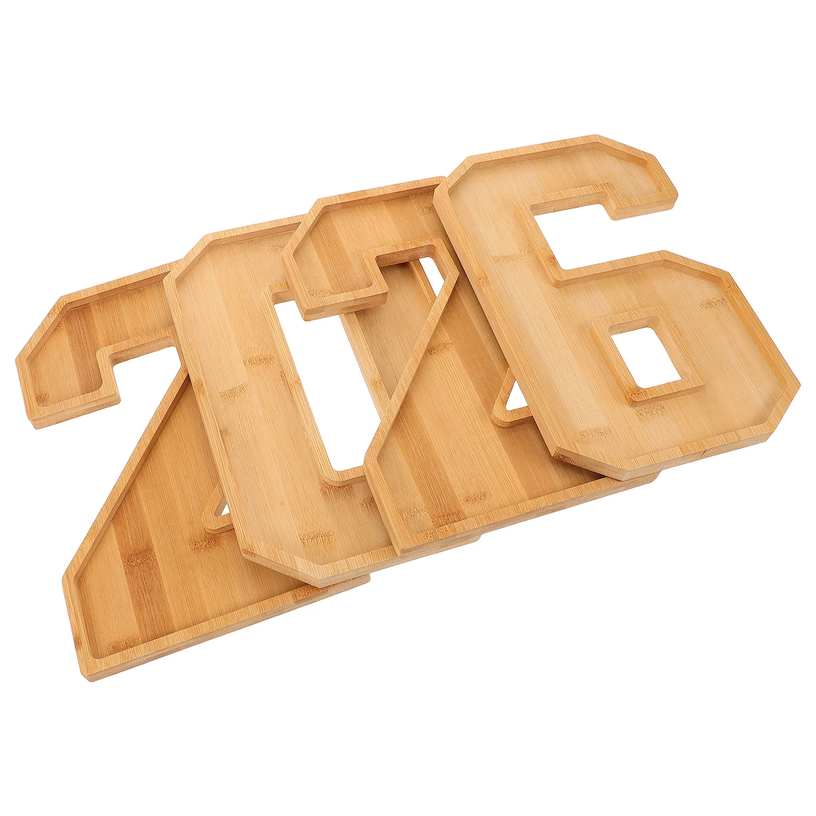 

1 Set 2026 Fillable Charcuterie Number Serving Tray Wooden Board Multicompartment Design For Graduation Party Family