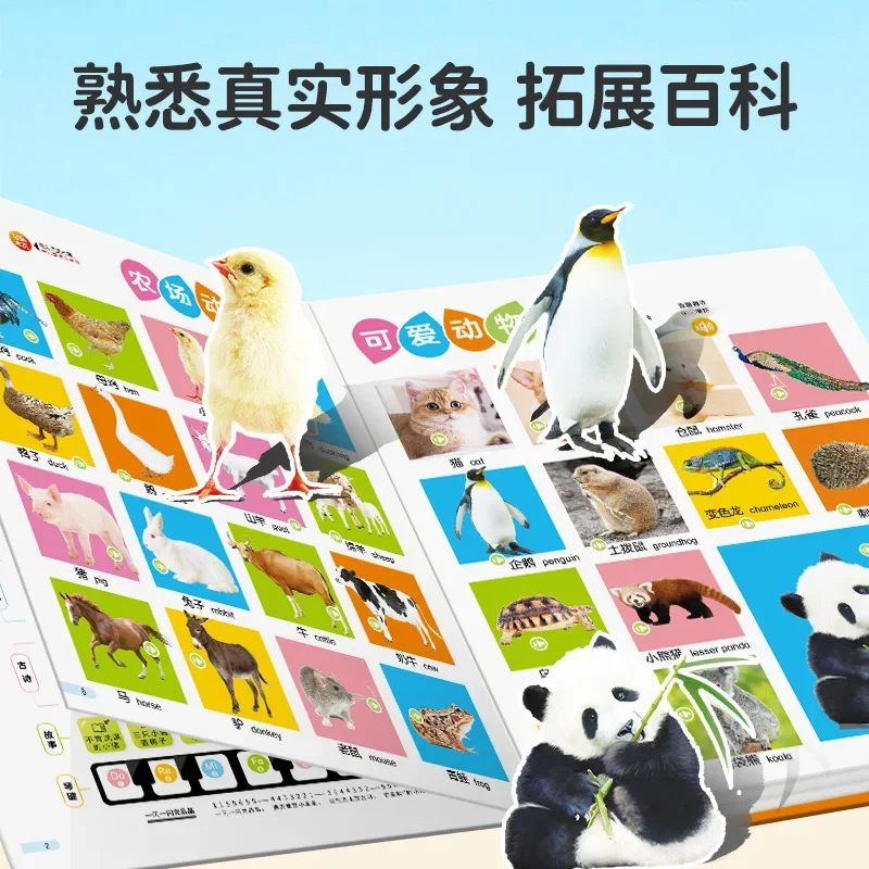 Kids Chinese Character Learning Audiobook, Early Childhood Cognitive Educational Sound Book with Complete Pinyin, Toddlers