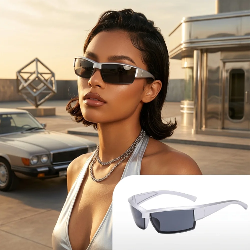 Y2K Sunglasses For Men Women Sport Punk Square Frame Sun Glasses Retro Cycling Goggles Outdoor Riding Fashion Y2K Sunglasses