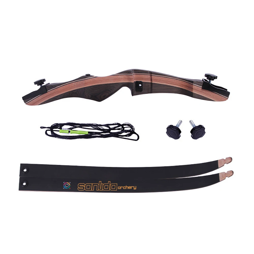 

Sanlida Solid Wood Competition Recurve Bow Take Down Reverse Bow 18-38lbs Archery Hunting Right Hand Target Longbow