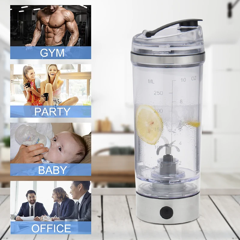 YMEEI 250ML USB Shaker Bottle Electric Protein Shaker Bottle Stirrer Large Horsepower Blender Juice Milkshake Coffee Mixing Cup
