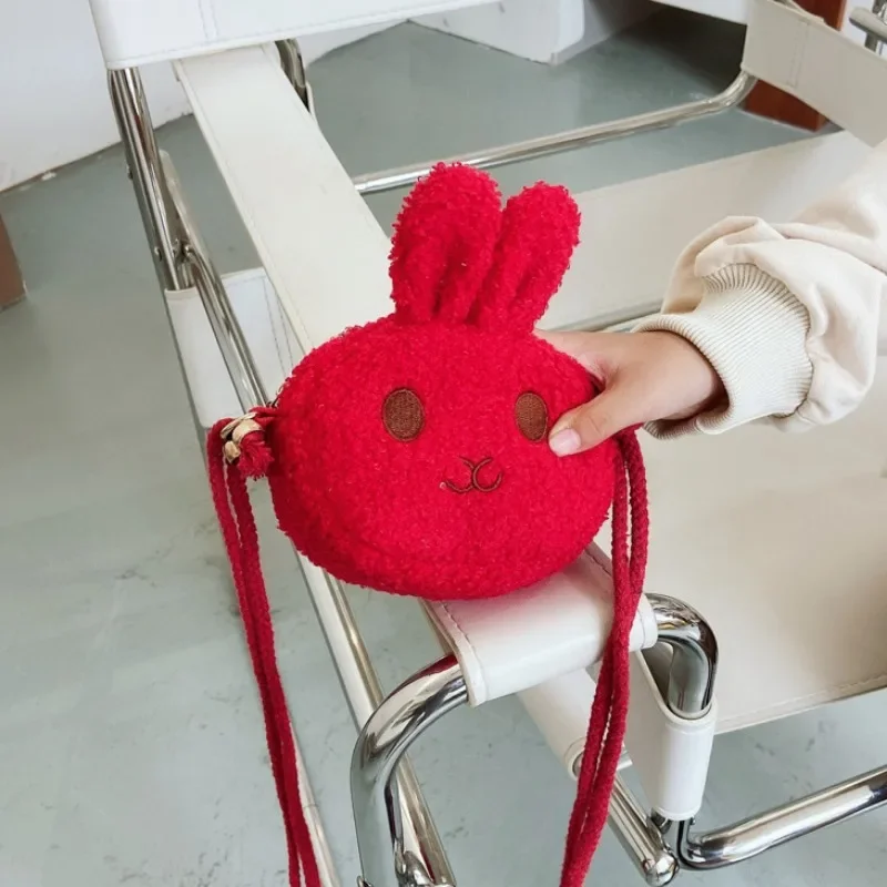 Sac à bandoulière en peluche petit lapin pour enfants, sac à bandoulière décontracté pour enfants, sacs à main préscolaires pour tout-petits, cadeau Kawaii, mignon, nouveau