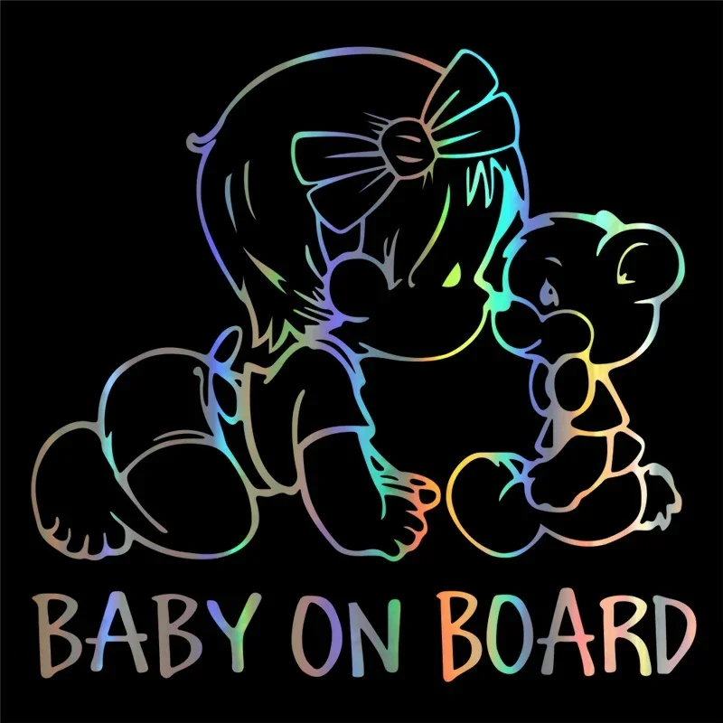 Car Sticker Lovely  Baby Girl on Board Accessories Warning Sign Vinyl Decal Auto Motorcycle Decoration Decals,15cm*15cm