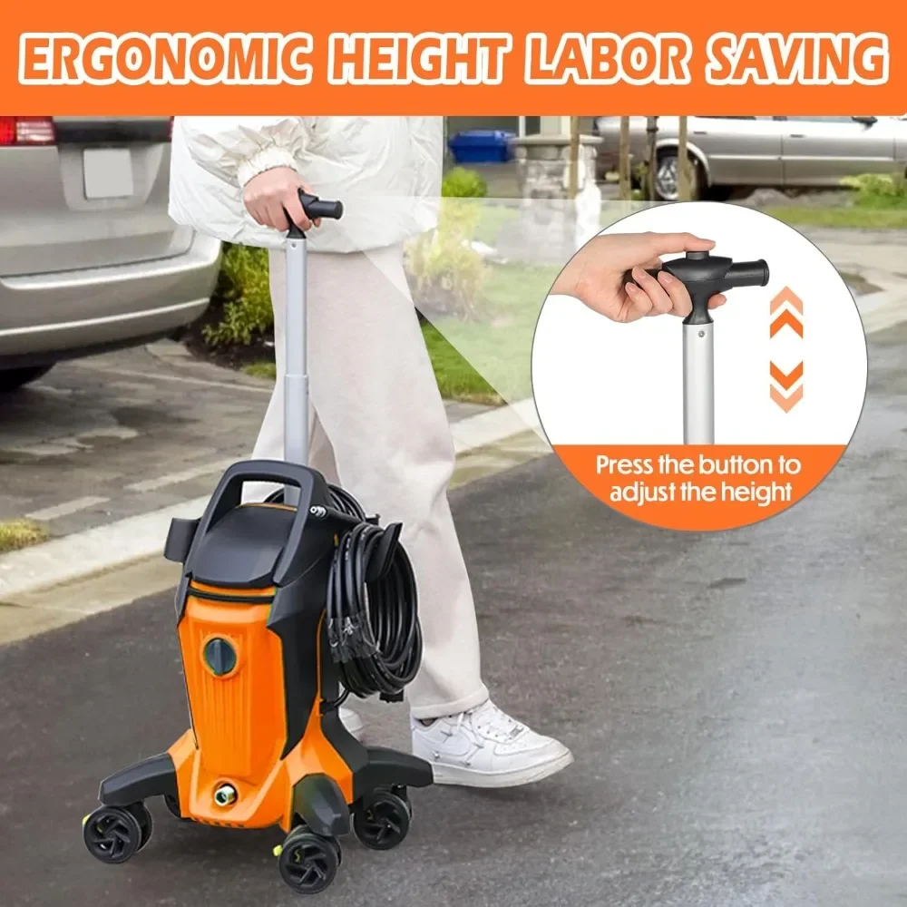 4000 PSI 2.8 GPM Electric Pressure Washer with Telescopic Handle & Anti-Tipping Technology&Foam Cannon for Home Car Garden Patio