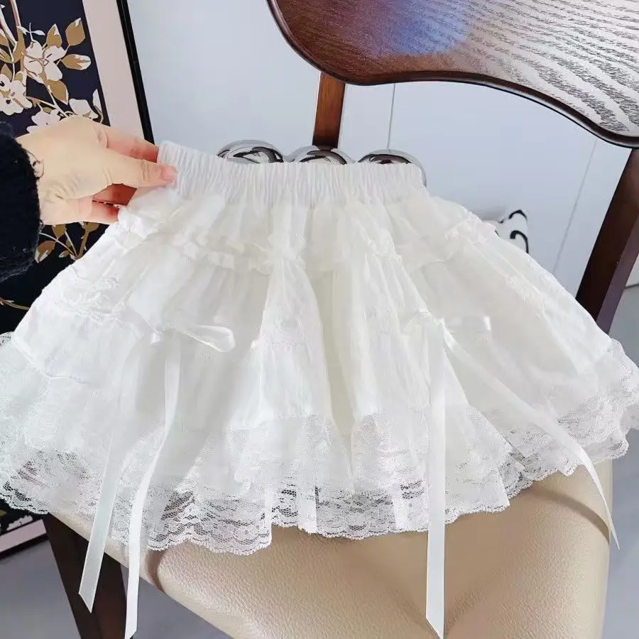 Girl's Thin Cotton Cake Skirt 2026 Spring/Summer New Item Children's Lace Fairy Short Skirt Baby Cute Half Skirt