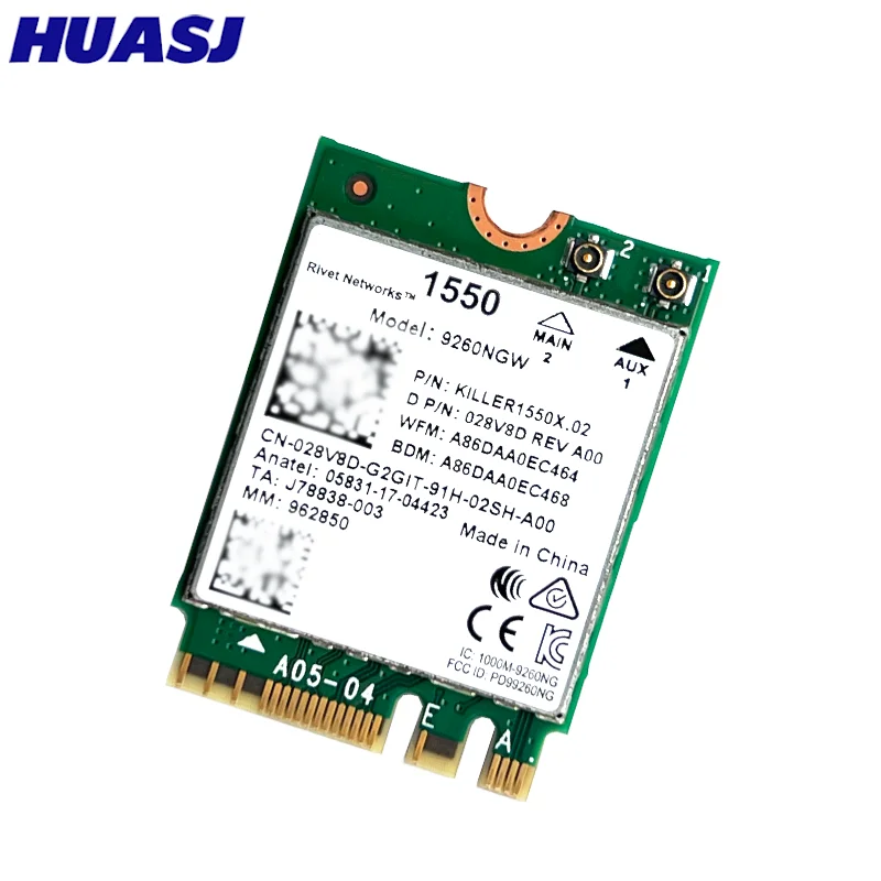 1550 1550AC 9260 9260NGW NGFF 1730Mbps WiFi +บลูทูธ 5.0 802.11ac การ์ดดีกว่า 1535