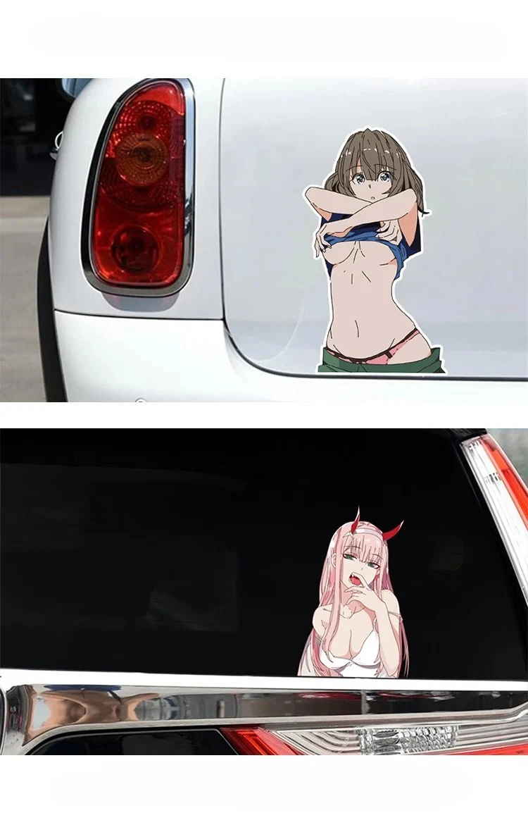 

Anime Secondary Yuan Sexy Beauty Car Stickers Waterproof Bumper Body Windshield Window Accessories Vinyl Decals Decoration