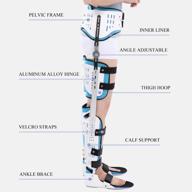 Adjustable Double Knee Ankle Foot Fixation Bracket Knee Meniscus Support Immobilizer Brace for Injury Recovery