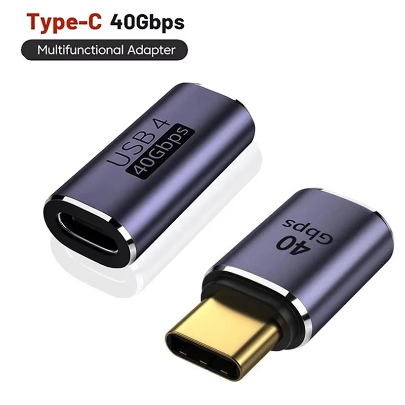 USB 4.0 40Gbps Adapter 90 Degree Right Angle USB C To USB C Thunderbolt 3 / 4 Type C Male To Female Converter For Macbook Laptop