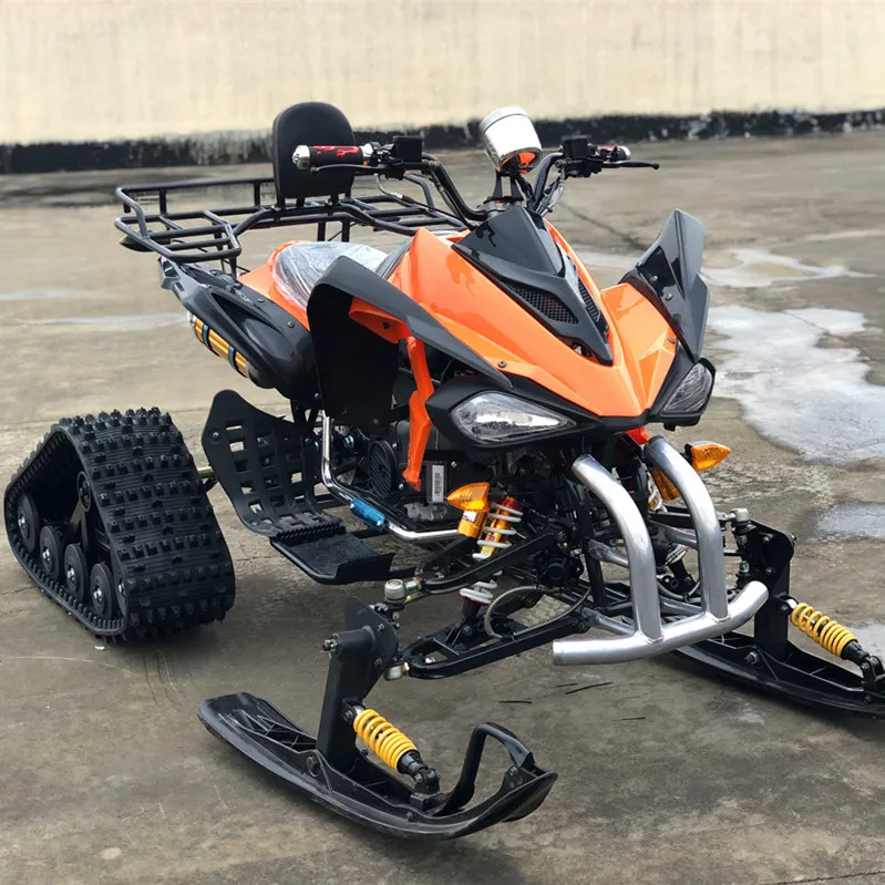 200Cc 4-Stroke Electric/Petrol ATV Snowmobile Tracked Sleigh Cross-Country Skiing Trail 280 kg Max Load Capacity
