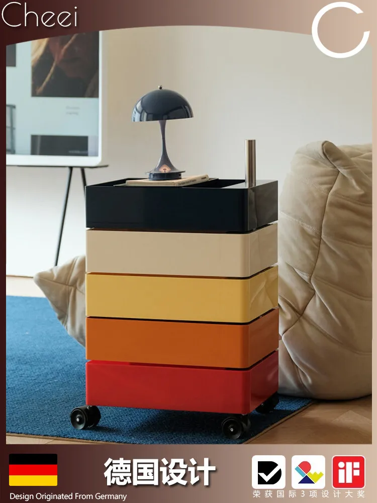 German Cheei|Bauhaus-style under-desk storage cabinet, rotating bedside table, rolling cart, desk, and cosmetic cabinet