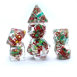 7pcs Set Christmas Style style Board Game Dice Set TRPG Dice 7PCS Polygonal Table Game Dice RPG Dice Games