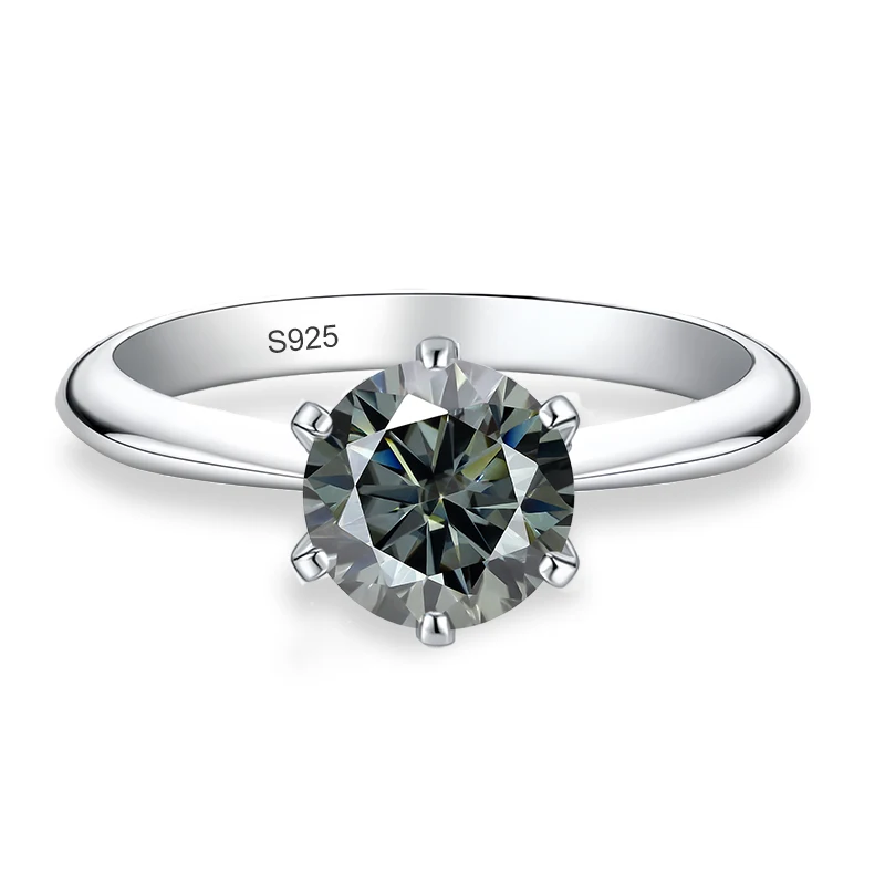 NeeTim 0,5 карата 1 карат 2 карата 3 карата Синий Розовый Фиолетовый Черный Муассанит Кольца для женщин Стерлинговое серебро 925 пробы Обручальное кольцо для свадебной вечеринки Женское кольцо