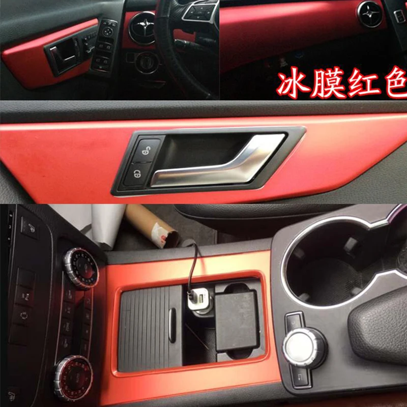 Suitable for GLK 260 Interior Stickers,Carbon Fiber Modified Film for Central Control Gear Shift for Mercedes-Benz GLK 2013-2016