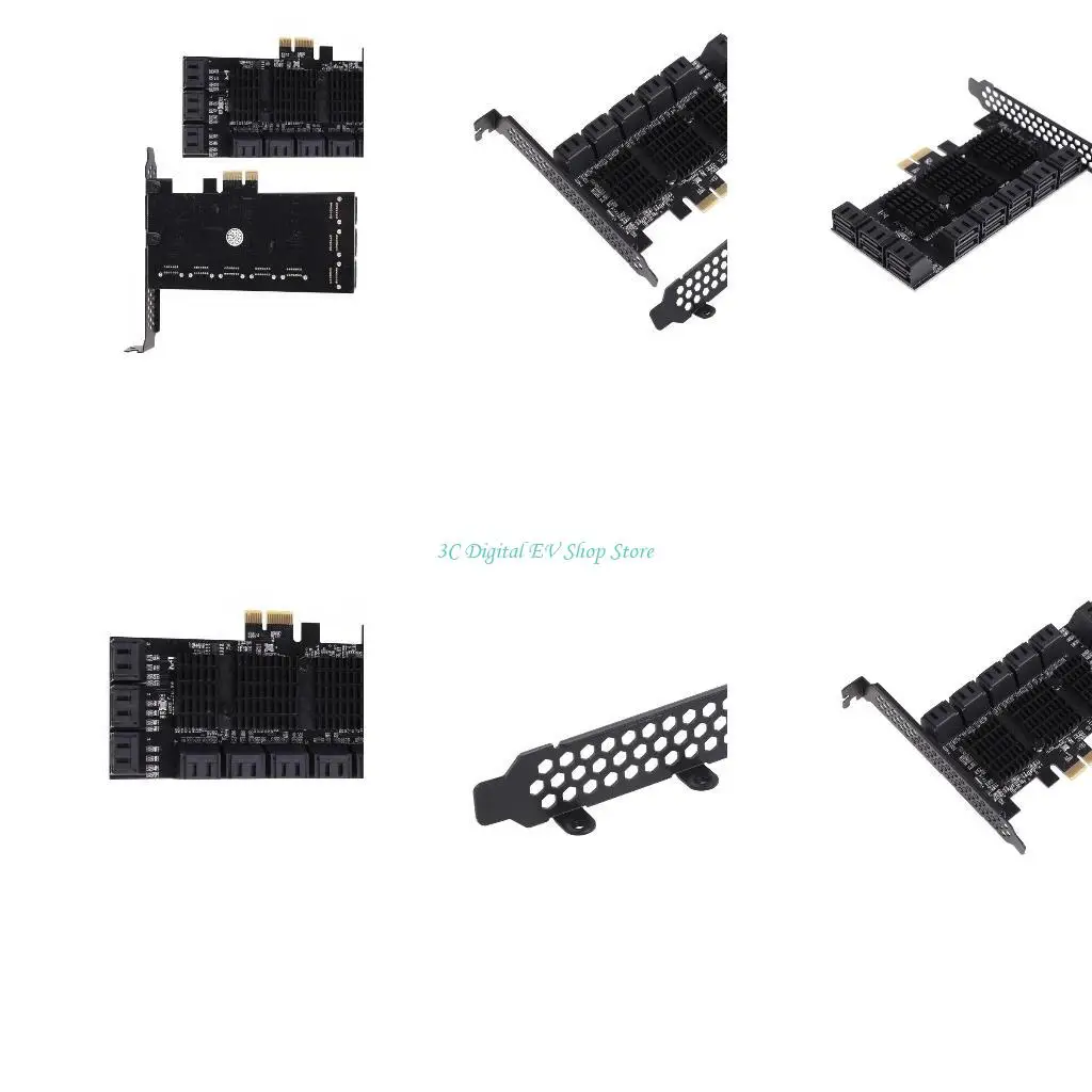 

E74D PCIe Adapter, 16 Ports PCI for Express X16 to III Controller Expansion Card Adapter Video Card Extend