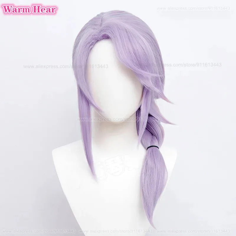 جديد! Hythlodaeus شعر مستعار اصطناعي أنيمي FF14 طويل 60 سنتيمتر الضوء الأرجواني التقلبات جديلة تأثيري أنيمي شعر مستعار مقاومة للحرارة الباروكات + غطاء شعر مستعار