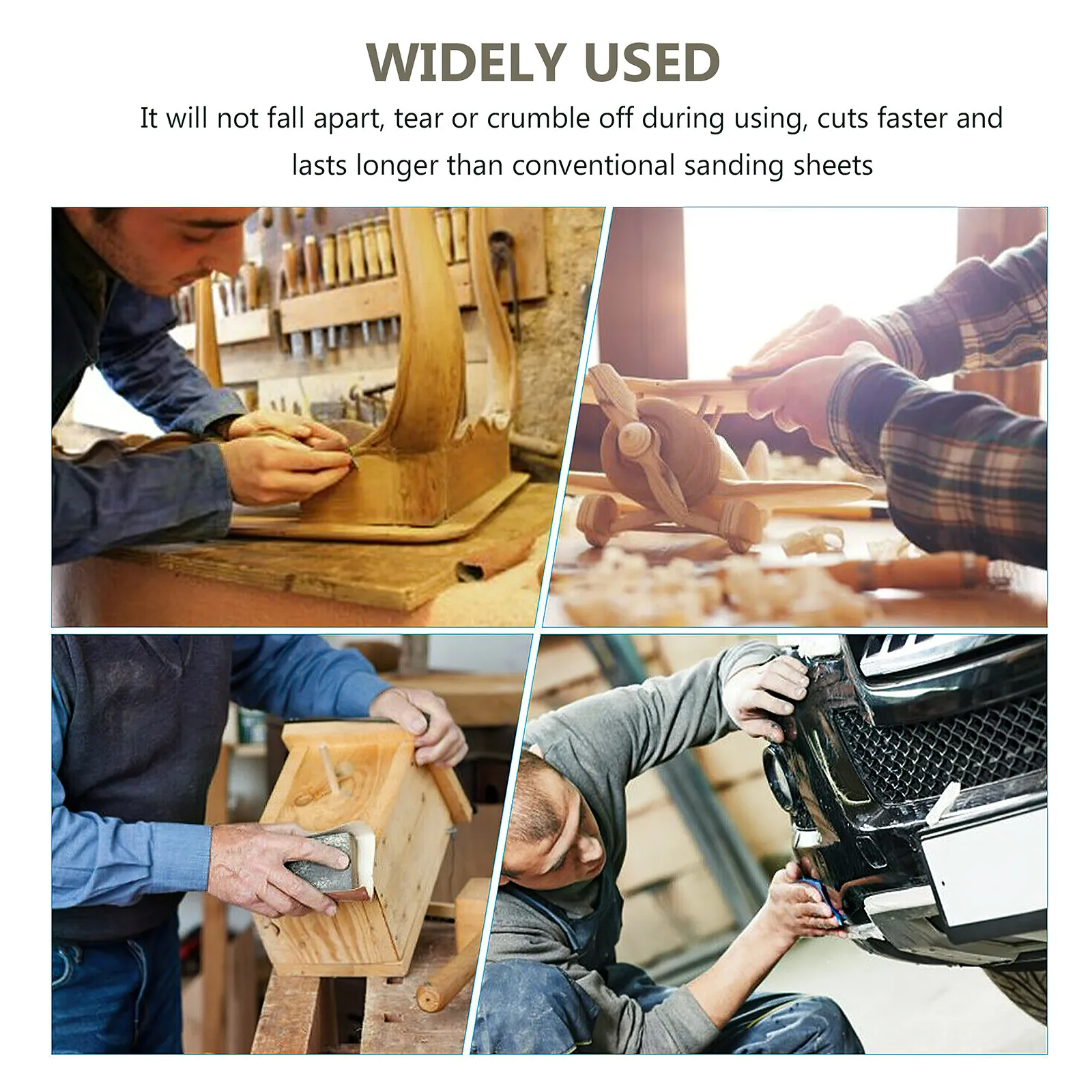 Silicon Carbide Sandpaper Sheets 20pcs Wet/Dry Abrasive Paper for Wood, Metal, Automotive Polishing - view 4