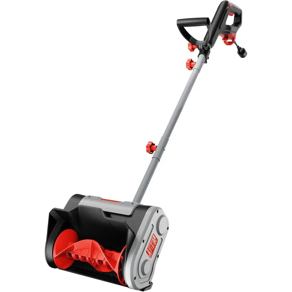 مجرفة ثلج سلكية 11 بوصة 1200 وات 10 أمبير معاول ثلج كهربائية قوية، عمق إزالة 6 بوصة، مسافة رمي أقصى 23 قدمًا، قوة Sn