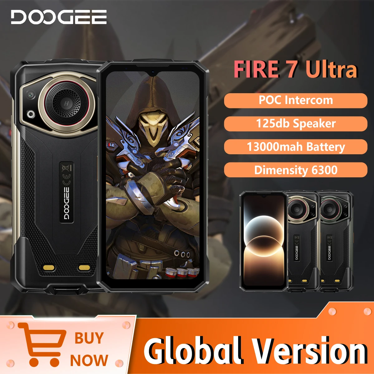 Doogee Fire 7 Ultra 5G Rugged Smartphone Dimensity 6300 32GB+ 256GB 6.6