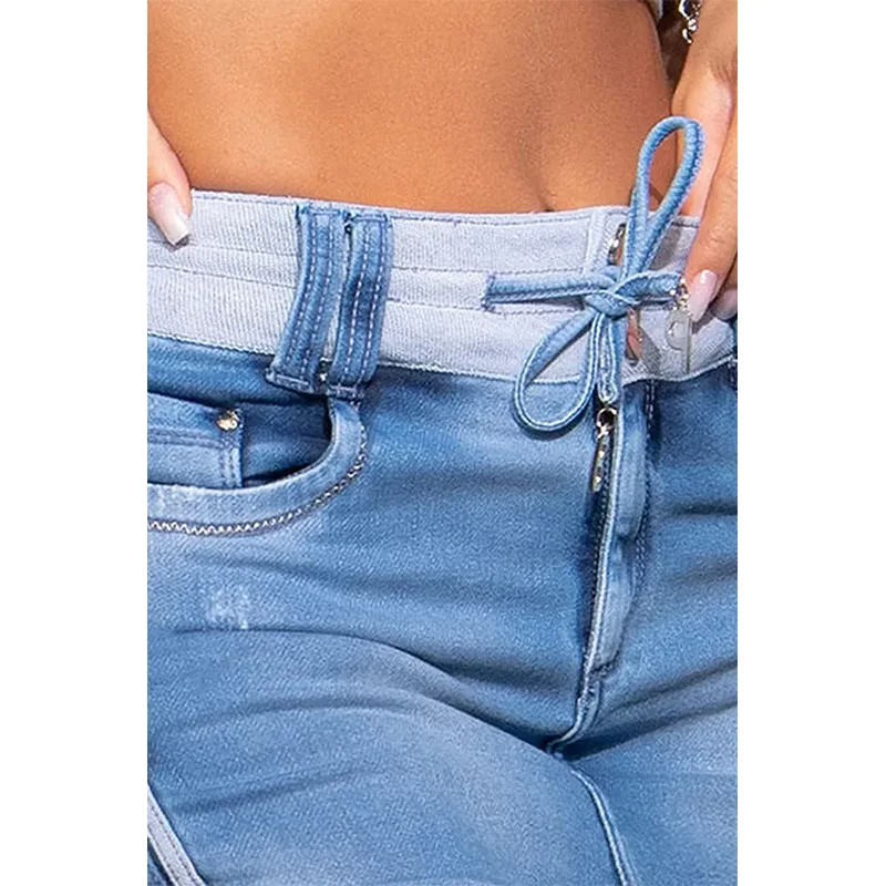 New Denim Skirt for Women Harajuku Summer Women Clothing High Waist Denim Skirt Drawstring Female Casual Gift Fashion Streetwear