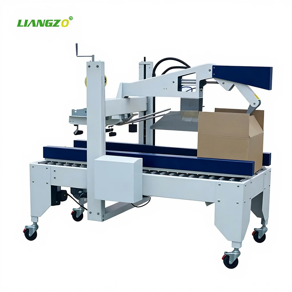 LIANGZO FXJ-5050A Electric Heavy Adjustable Tape Tension Automatic Carton Sealer for Food & Textiles Packaging