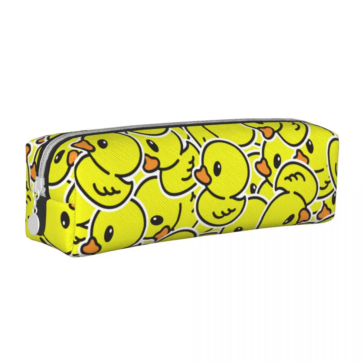 Cute Cartoon Yellow Duck Pattern Pencil Case Pencil Pouch Pen for Student Large Storage Bags Office Zipper Stationery