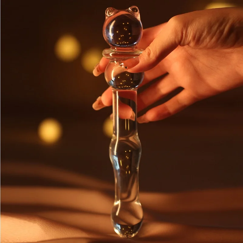 Little Bear fairy stick Crystal Glass Dildo Penis Beads Anal Plug  Sex Toys For Man Woman Couples Vaginal And Anal Stimulation