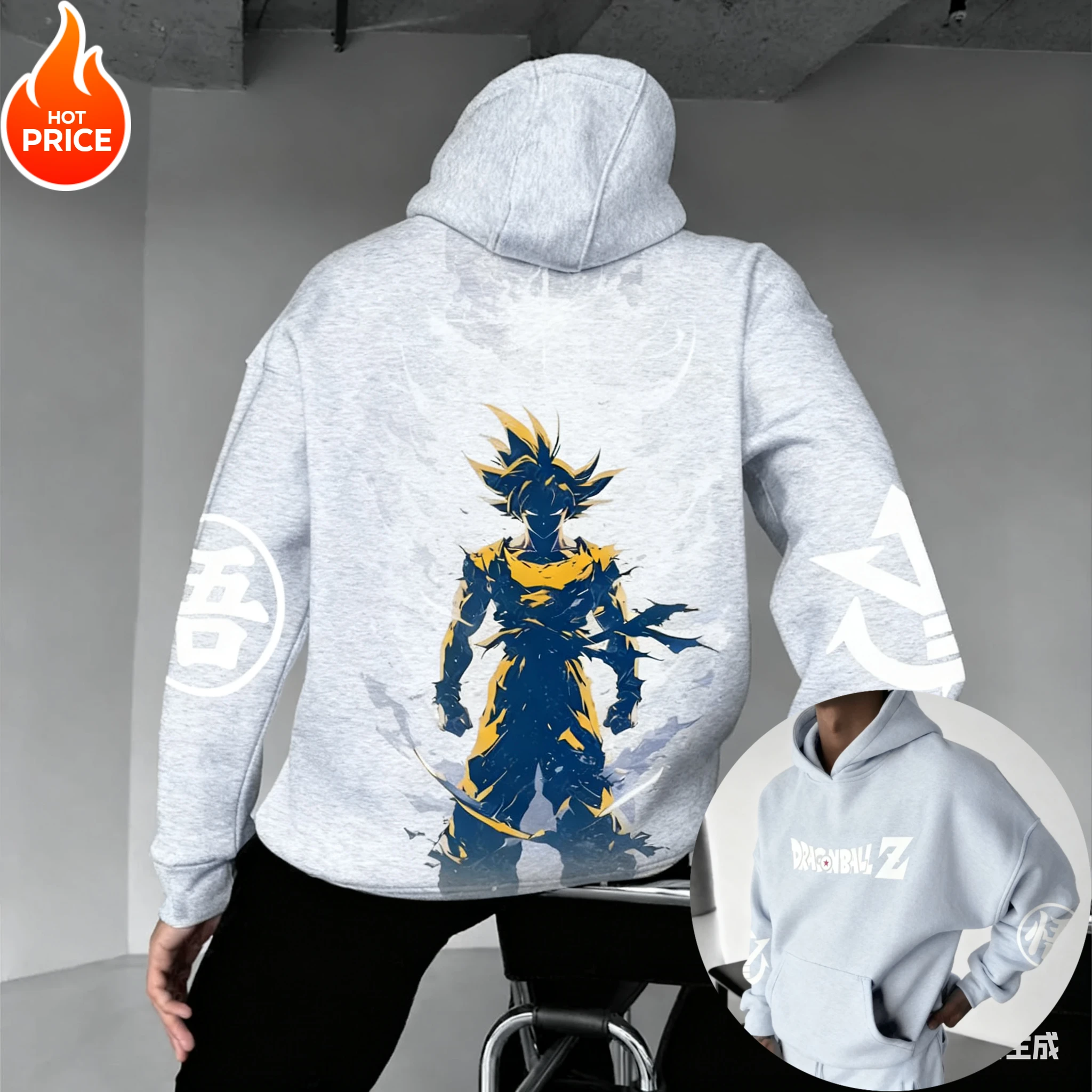 سون جوكو لعبة دراغون بول سايان هاراجوكو ملابس الشارع الخريف الرجال خمر هوديي الشتاء النساء المتضخم مقنعين البلوز طويلة الأكمام #6