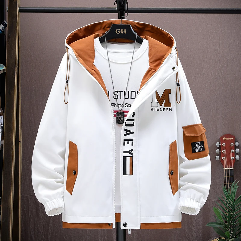 Casual Men's Hooded Jacket 2025 Spring Autumn New Product Thin Coat Top Windbreaker Street Wear Men's Coat