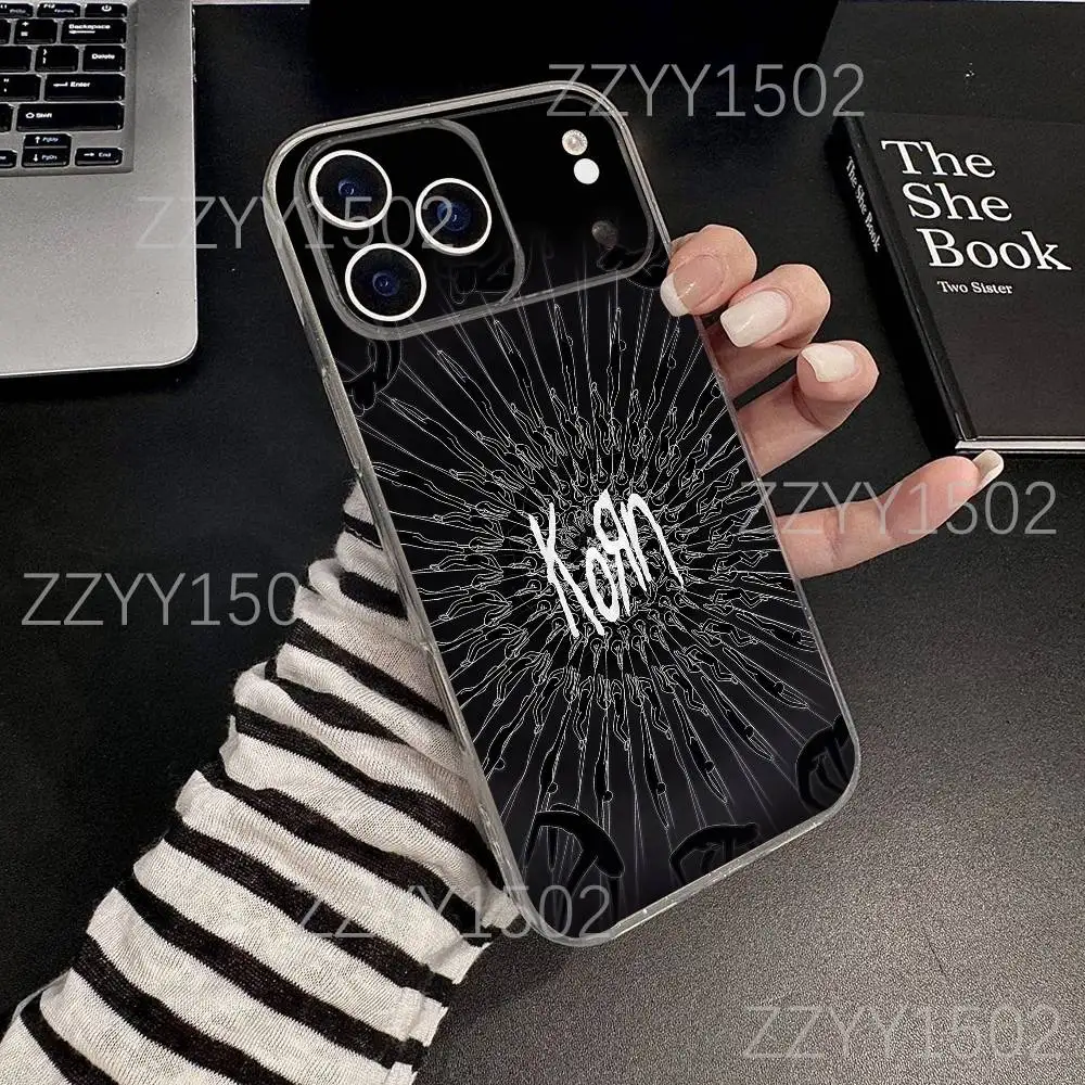 K-Korn Rock Band Untitled For iPhone 17,16,15,14,13,12,11 Pro,Max,Plus,X,XS,XR,SE4,E Mini Transparent Soft Protective Shell